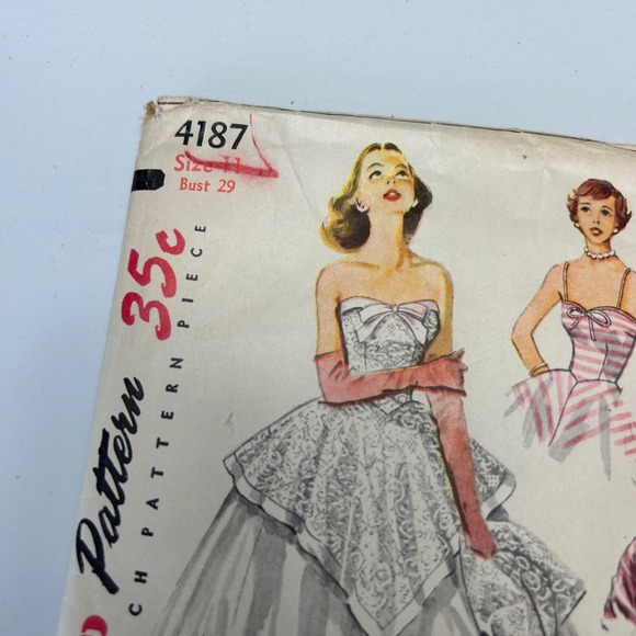 Simplicity Vintage 1953 Pattern #4187 Jr/Misses Dress With Jacket Size 11 HTF - Picture 2 of 7